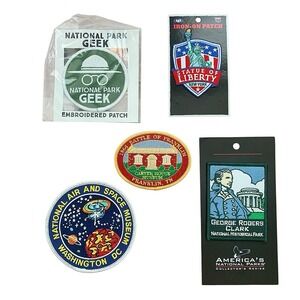 Mixed Souvenir Patches National Park Air Space Museum Statue of Liberty 5pc Lot